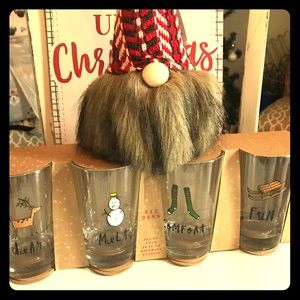 Rae Dunn Christmas glasses NEW set of 4